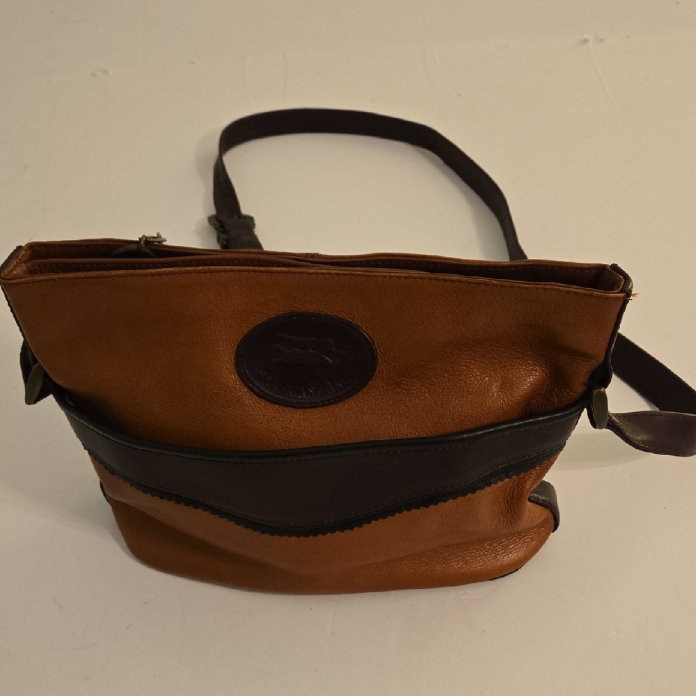 Vintage Two-Tone Leather Crossbody Bag American Angel